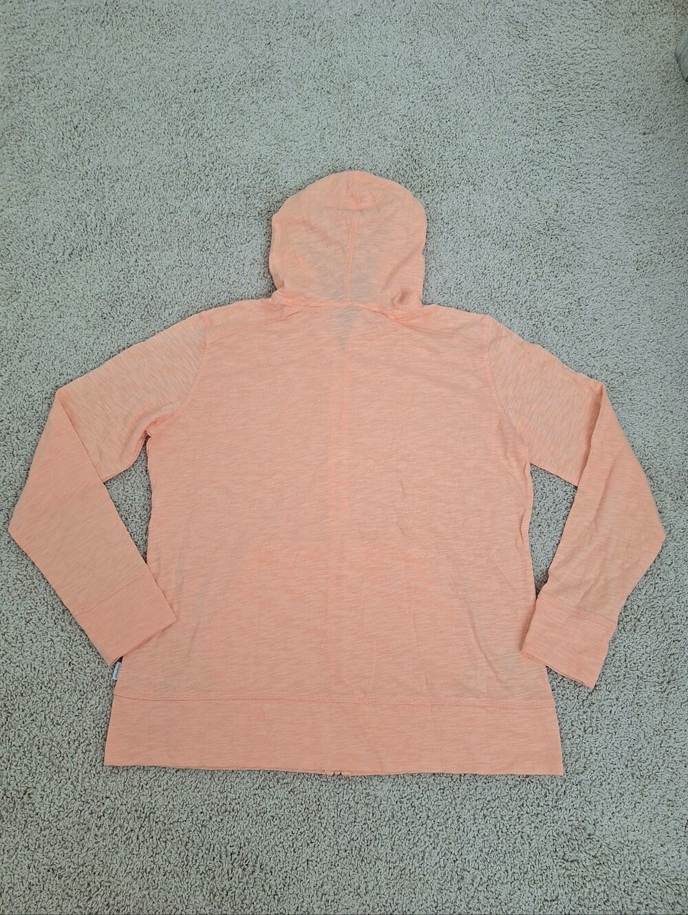Eddie Bauer Women Waverly Lightweigh Cotton Peach Slub Full-Zip Sweatshirt Large - Picture 8 of 9